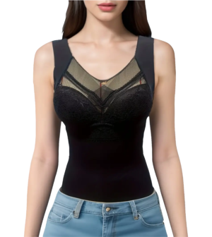 Thin Women’s Vest & Lace Bra